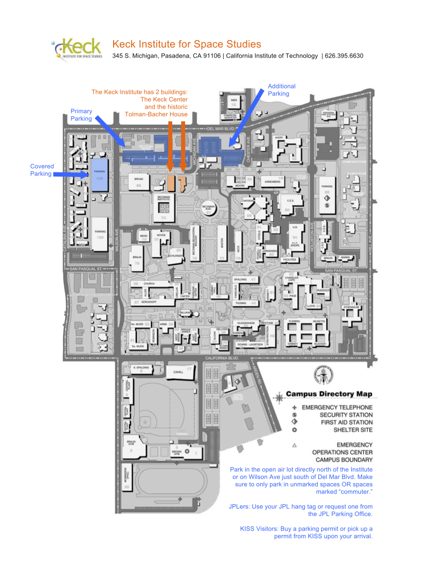 Map of Keck center
and surrounding buildings